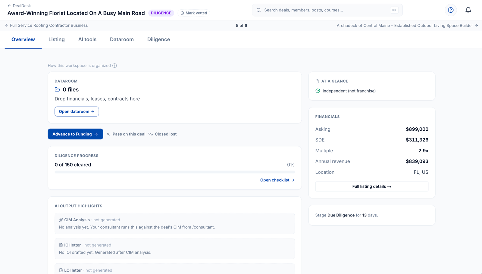 AI deal analysis — CIM, valuation, financials